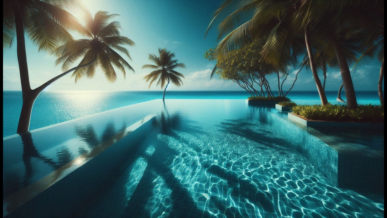 Azure Moments: Daylight Serenity by the Infinity Pool. Harmonic ...