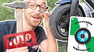 NO more punctures! tuto pose de slim xiaomi electric scooter tire giroroue test