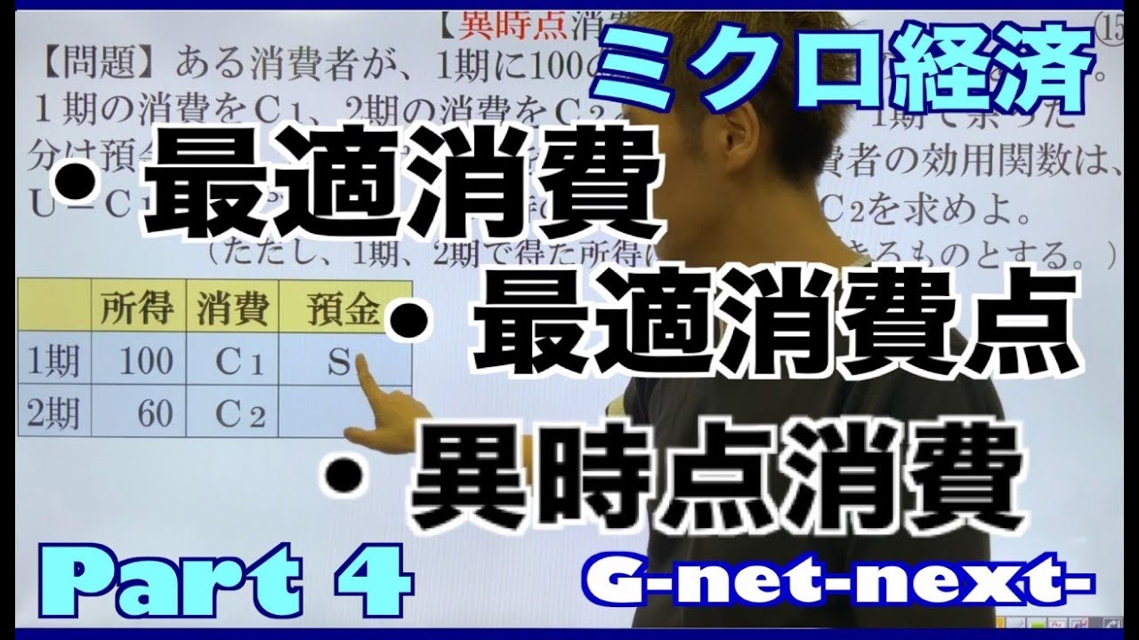 ミクロ経済4 最適消費の求め方/最適消費点/異時点消費 - YouTube