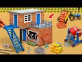 Flood Swept Cows &amp; House | DIY Solid 2-Storey Mini House and Cowshed Construction Science Project