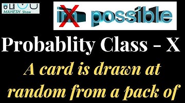 A card is drawn at random from a pack of 52 playing cards #probablityclass10 #mathsclass10