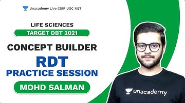 Target DBT 2021 | Concept Builder | RDT Practice Session | Life Science| Salman| Unacademy