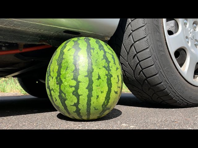 Crushing Crunchy & Soft Things by Car! - EXPERIMENT- WATERMELON VS CAR class=