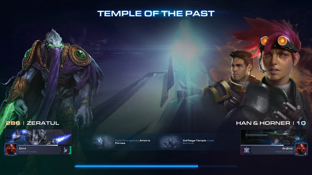 StarCraft 2 Co-op | Zeratul & Han & Horner | Temple of the Past | Brutal