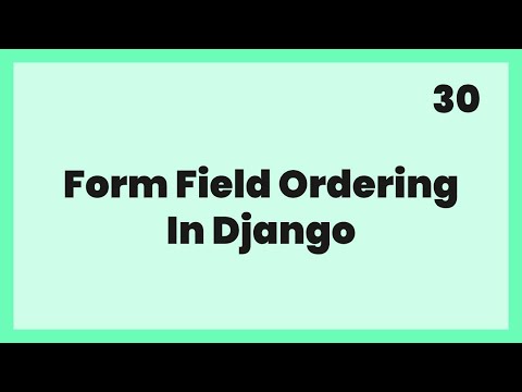 Form field ordering