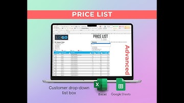 Excel price list template, Google sheets template, instant download
