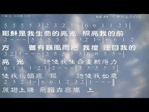 你是我生命的亮光-詞/曲:-林文蘭-伴奏版-簡譜-樂器-中文字幕