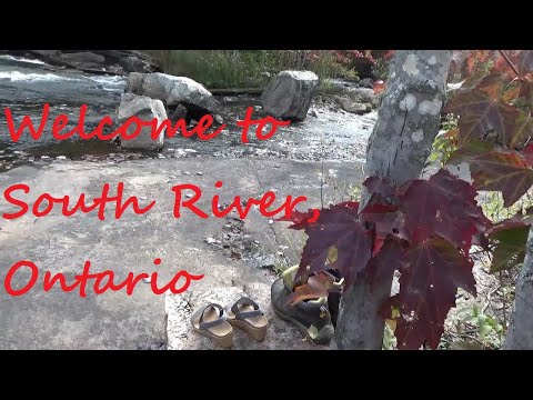 South River, Ontario, Canada - Welcome to the South River Dam - First Day of Fall/Autumn