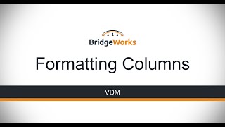 VDM - Formatting Columns