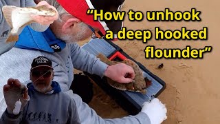 How to unhook a deep hooked flounder: Fishing tips: Fish care: Flatfish