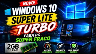 NOVO Windows 10 Super Lite Turbo para PC Super Fraco de 2GB de Ram
