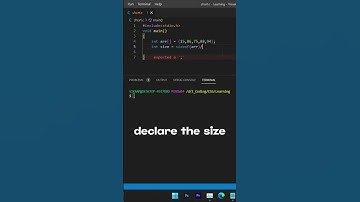 SIZE of Array in C language #short #programming #coding #c