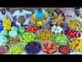 Fruit salad  colourful healthy fruits mixed salad recipe  fruits cutting and eating in village