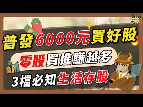 普發6000元買好股，零股買進賺越多，3檔必知生活存股｜《老牛夜夜Talk》EP159