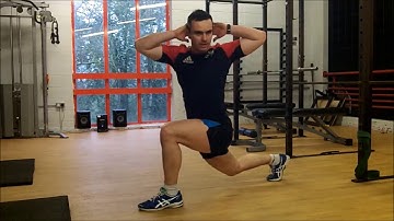 split squat to Tspine rotation