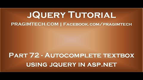 Autocomplete textbox using jquery in asp net