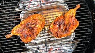 How long to cook half chicken on gas grill