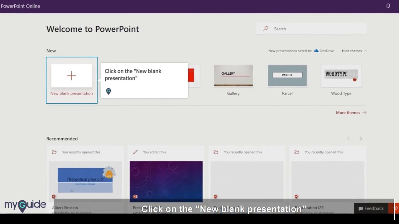 create a new presentation based on the gallery template quizlet