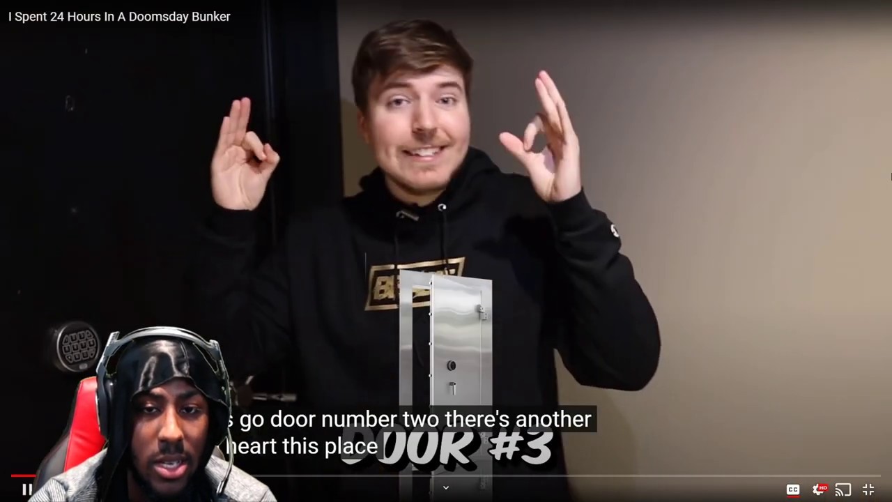 Mr.Beast!! Spent 24 Hours In A Doomsday Bunker Reaction!!!!! - YouTube