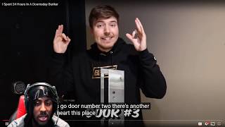 Mr.Beast!! Spent 24 Hours In A Doomsday Bunker Reaction!!!!!