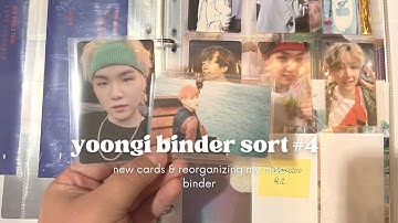 yoongi/bts photocard binder sort #4 | new photocards + reorganizing my dvd/misc binder