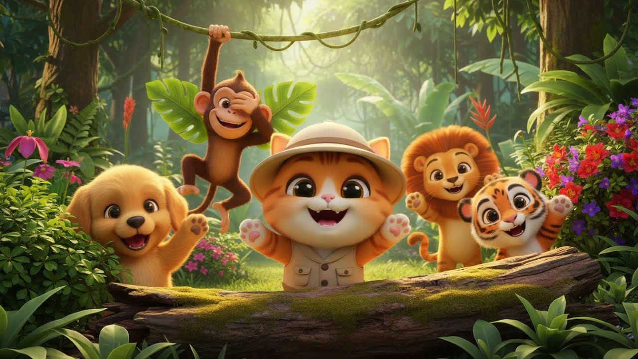 Animal Peekaboo Song | kids nursery rhymes | Baby Song, Cute Animal Cartoon 🐾