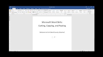Microsoft Word: Cutting, Copying, & Pasting