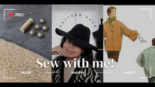 I'm sewing a 1954 design a western twist! Pattern hack | #sewingtutorial #sewing #denim #western