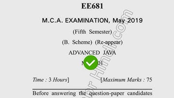 2019 Dcrust MCA 5th Sem Reappear Advance Java Question Paper