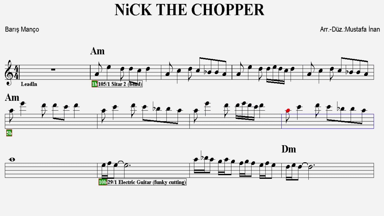 NİCK THE CHOPPER--Am--(Play Along)--:Guitar,Keyboard,Violin,Flute,Melodica,Ukulele,Recorder.