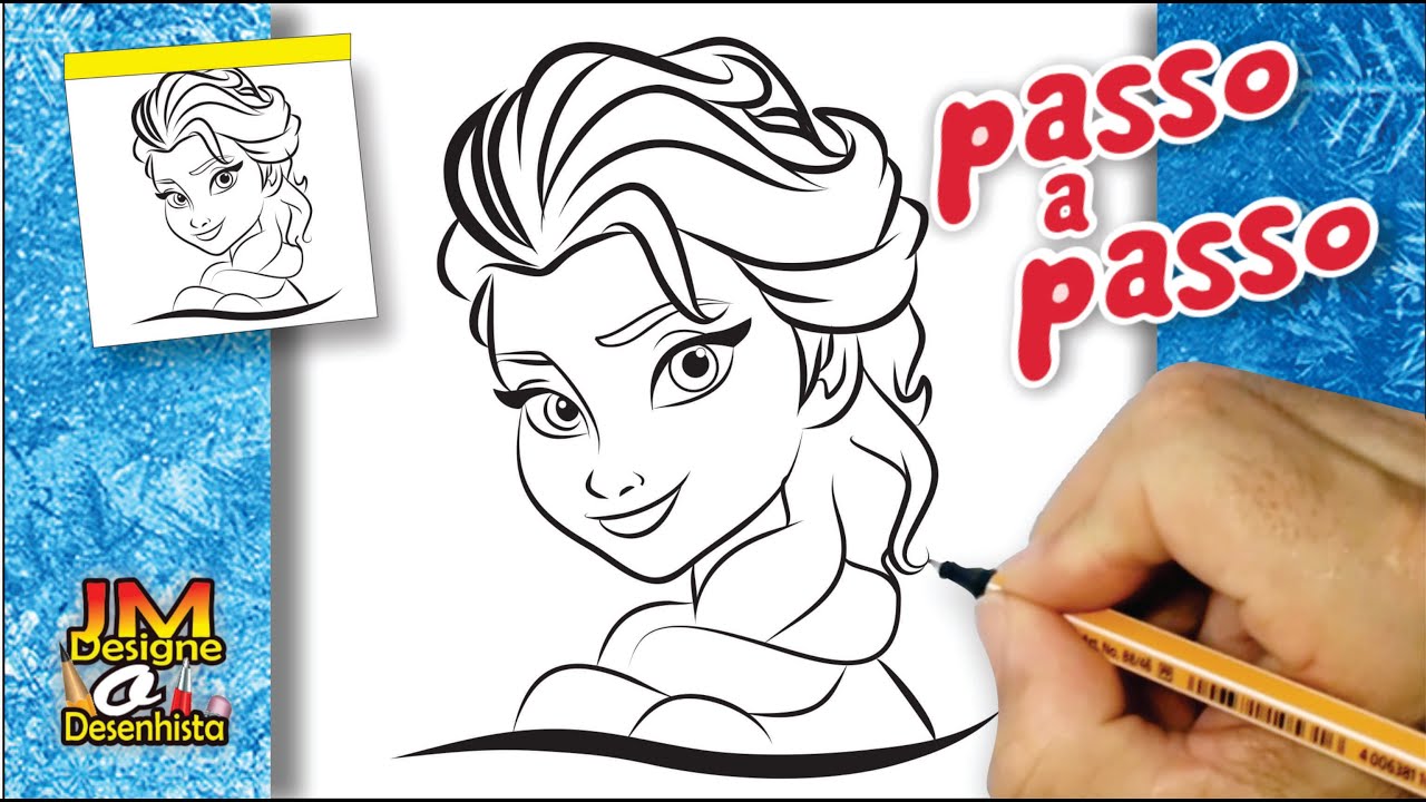 COMO DESENHAR Princesa ELZA ( FROZEN) PASSO A PASSO - YouTube