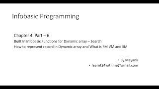T24 TAFC Chapter 4: Part 6 Built In Infobasic Functions for Dynamic Array -Search