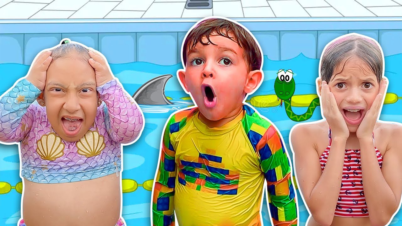 Maria Clara Turns into a Mermaid and Has Fun in the Swimming Pool – MC  Divertida 