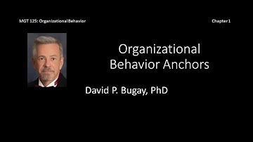 Organizational Behavioral Anchors: Organizational Behavior - C1
