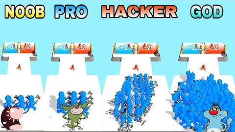 NOOB vs PRO vs HACKER vs GOD Run Push Fight Android iOS Oggy And Jack Gameplay