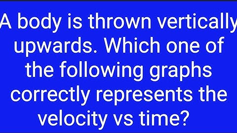 A body is thrown vertically upwards. Which one of the following graphs correctly represents the velo