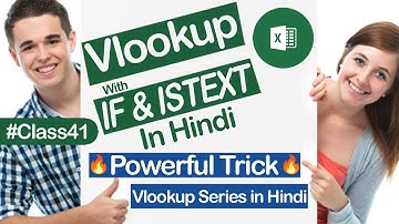 Vlookup With IF & Istext Formula in Excel 2021 | Vlookup Series In Hindi | #Class41