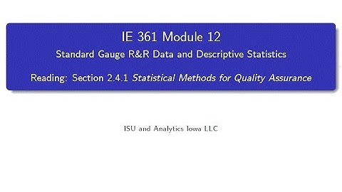 Statistical Process Improvement Module 12