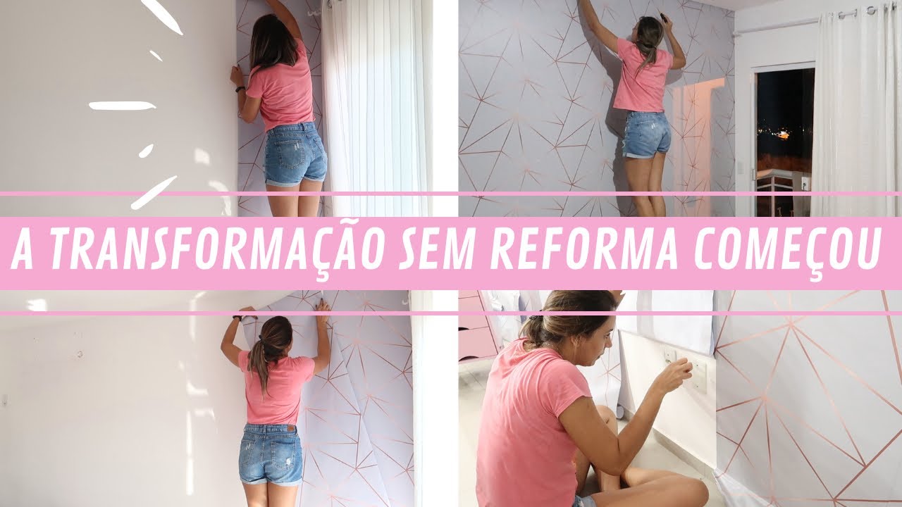 Quarto dos sonhos, não acreditei no resultado 😱, aplicação do papel parede, começou a transformação