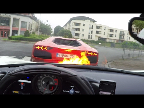 My Lamborghini lights my Ferrari on fire!