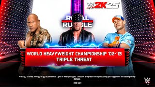 Undertaker vs The Rock vs John Cena | World Heavyweight Championship WWE 2K25 🔥
