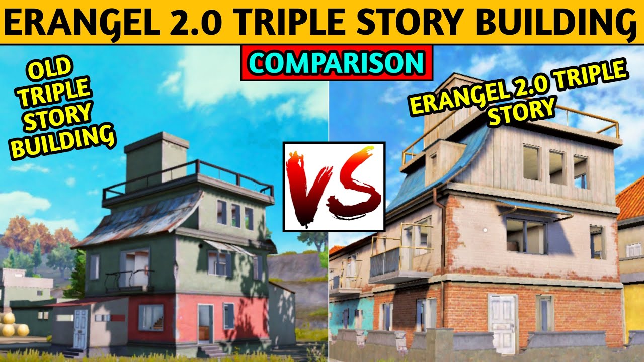 Pubg Mobile New Erangel 2 0 Triple Story Building Comparsion King Yt Gaming Youtube