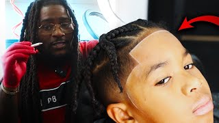 How To Do A Undercut On A Kid W/Braids / MID FADE/ SHARP LINE UP/ HAIRCUT TUTORIAL@GetBeamed