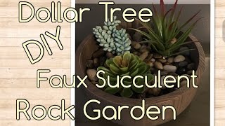 Dollar Tree DIY | Succulent Rock Garden | Home Decor |The Green Notebook