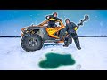 ICE Fishing with The Polaris RZR!! (First Time In The SNOW)