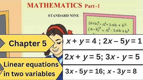 Class 9 | Maths 1 | Chapter 5 | Linear equations in two variables | Maharashtra board 