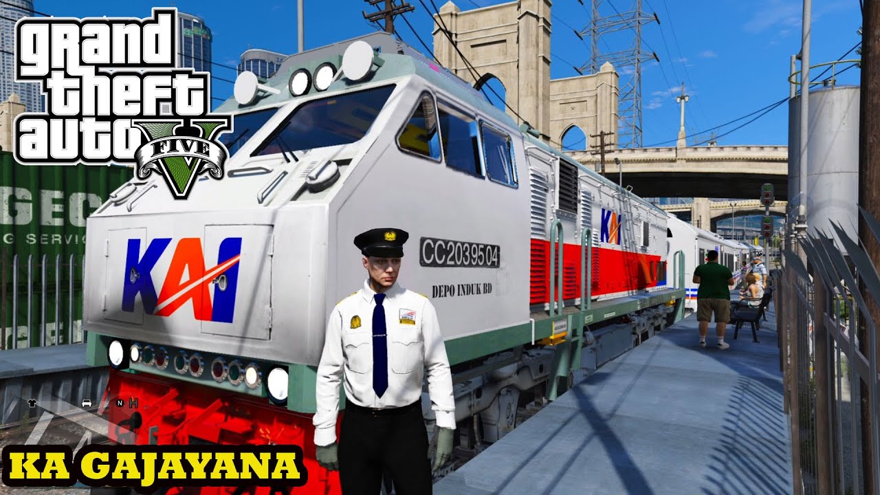 Dinas Jadi Masinis KA GAJAYANA Bawa Liburan Tahun Baru || GTA 5 Mod Indonesia