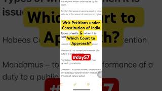 Writ Petitions: When to Go to Supreme Court &amp; When to High Court”  #cs #icsi #judiciary #exam