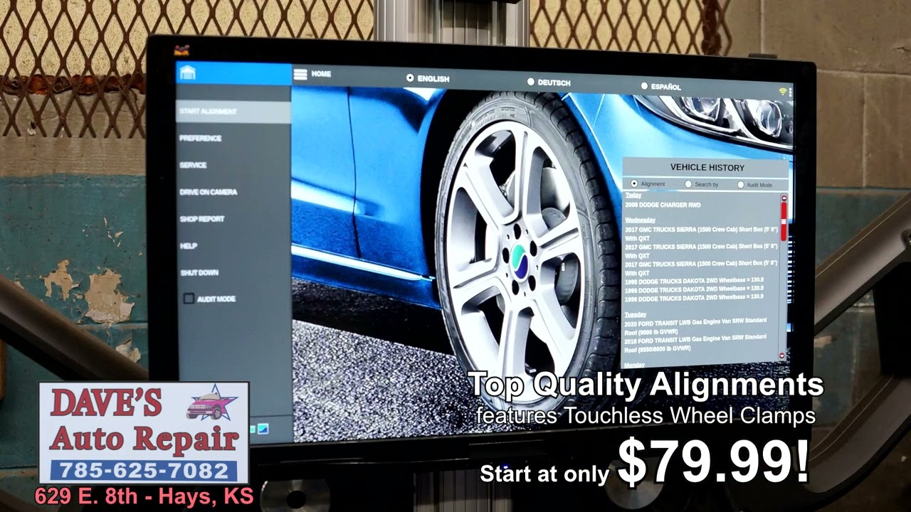 Daves Auto Repair 79 99 Alignments YouTube