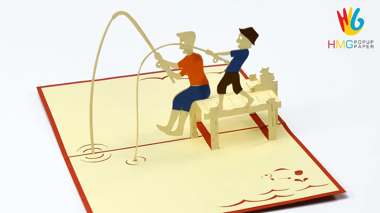Make 3D Card Fishing Pop up Easy